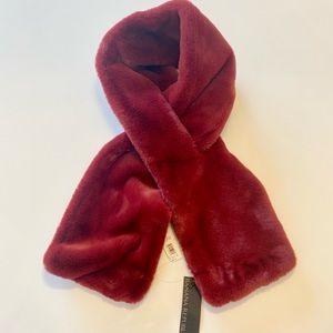 Red Faux Fur Banana Republic Scarf, NWT